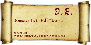 Domoszlai Róbert névjegykártya